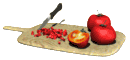 Krojenie pomidora na desce